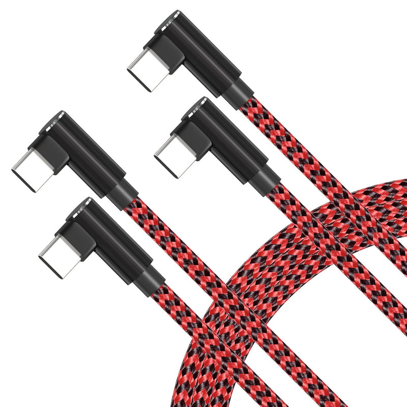Usb C To Usb C Cable 100W [6Ft 2 Pack] 90 Degree Type C Cable Nylon Braided Fa