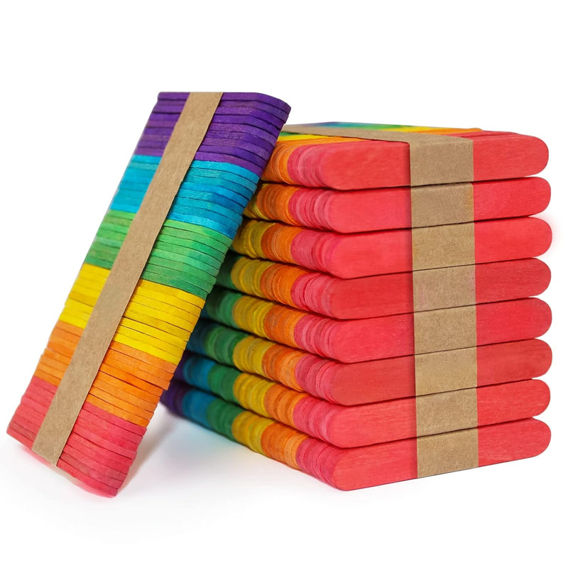 450Pcs Colored Craft Sticks, 2.5 Inch Mini Wood Popsicle Sticks, Rainbow Craft