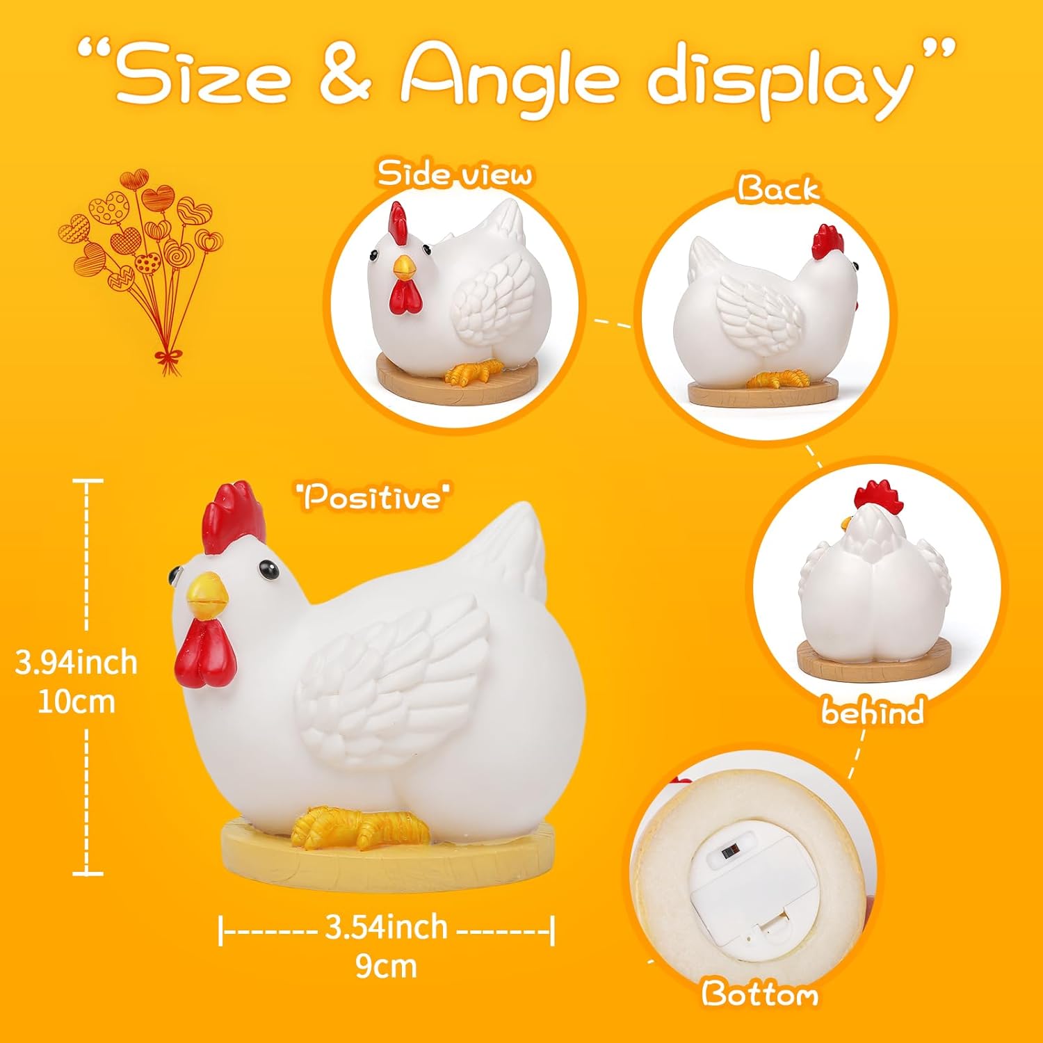 Chicken Egg Night Lght, Handwork Cute Chicken Butt Lamp, Funny Battery-Operated Table Lamp Decoration For Home, Bedroom, Study Room, Led Animal Novelty Lamp For Birthday Christmas Gifts