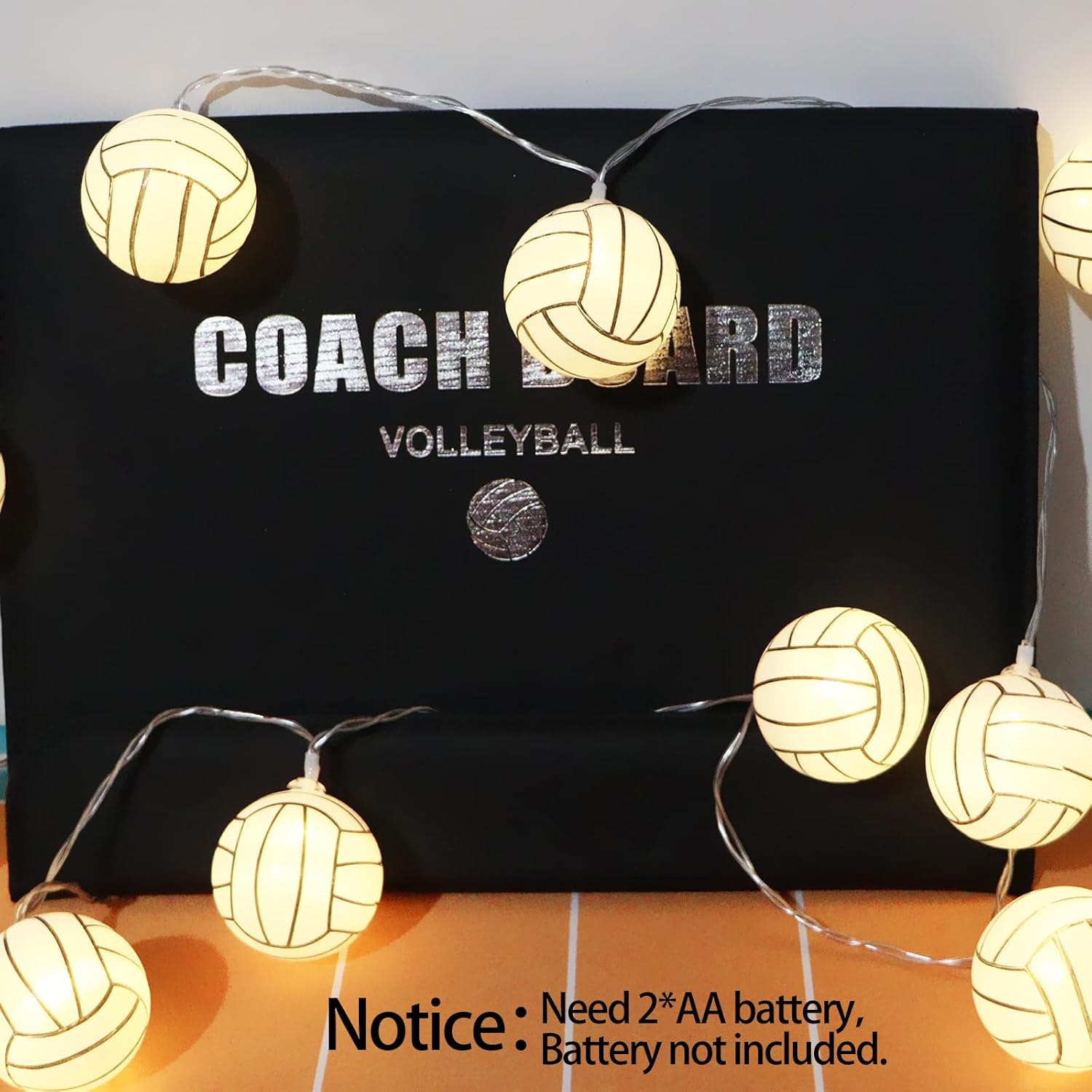 Volleyball Decorations String Lights, Timer Battery Operated 5.5Ft 10Led Room Decor,Volleyball Ornaments For Christmas T