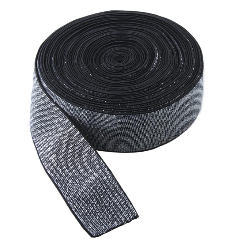 25Mm/1" Wide 3 Yards Soft Glitter Elastic Band For Sewing Diy Art Craf