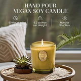 Natural Strong Soy Candle | Sandalwood Jasmine & Green | 9.2 Oz, 50H Burn Time | Luxury Candle For Relaxation, Gifting, Home Décor | Ideal For Bedroom, Office, Party Ambiance