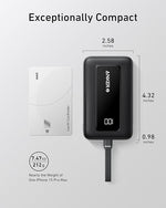 10,000mAh 30W Power Bank with Built-in USB-C Cable, Fast Charger for Travel