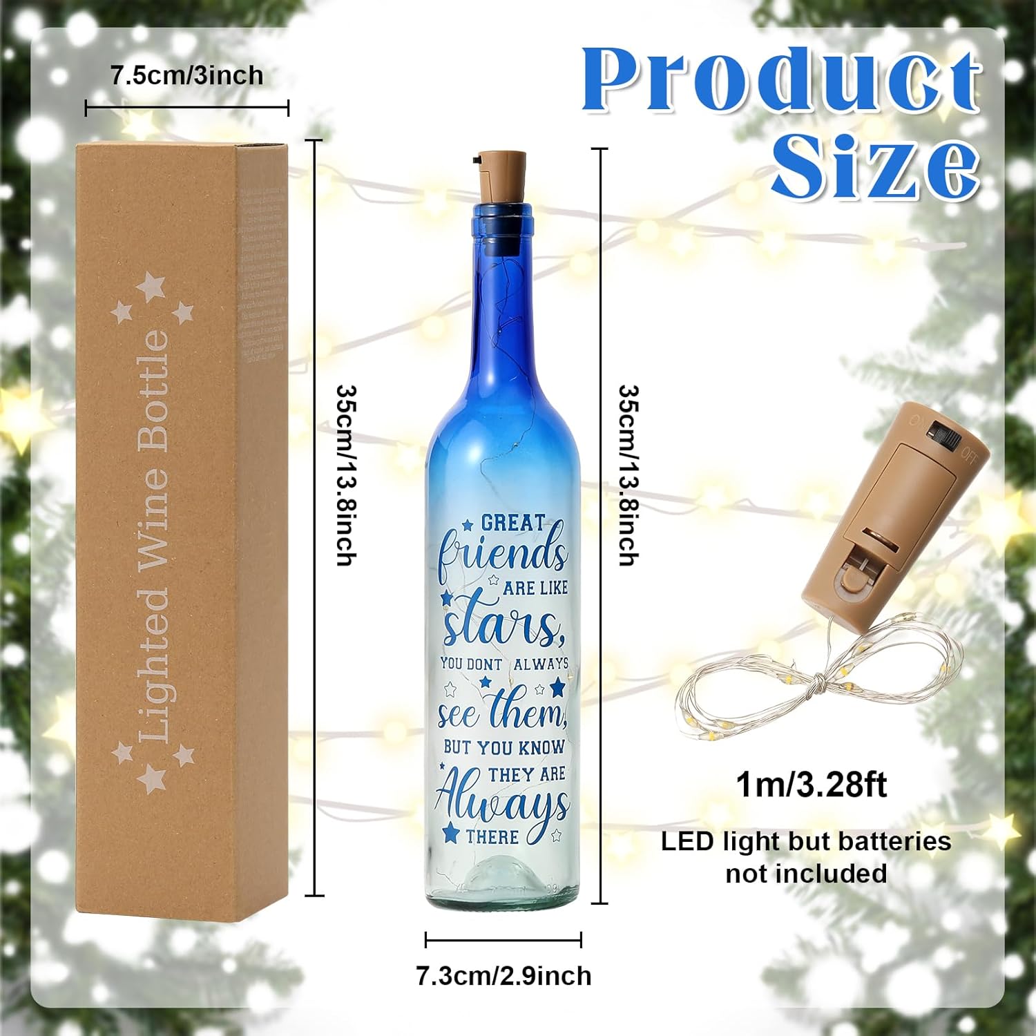 Christmas Gifts For Friends Light Up Lamp Decor For Home Decorations Wine Bottle Lights With Cork Message In A Bottle Ki