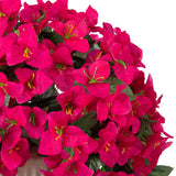 2 Pcs Artificial Faux Bougainvillea Flowers Plants For Outdoor Outside Summer Decoration, Fake Silk Uv Resistant Long Trailing Vines For Front Door Porch Planter Balcony (Purple Rose Red)