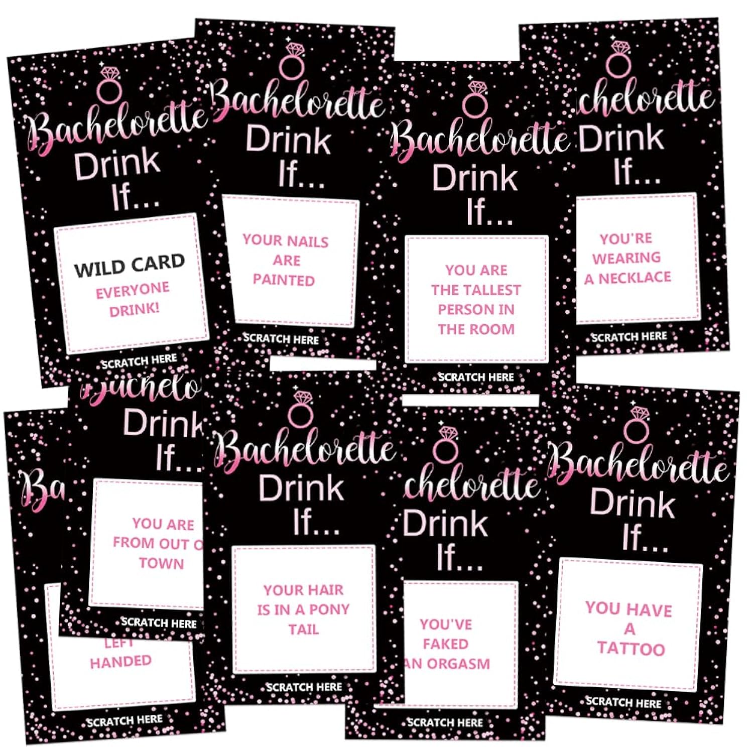 Bachelorette Party Drinking Games - Drink If Games Scratch Off Cards - Perfect For Girls Night Out Activity,Bridal Showers,Bridal Parties,Wedding Showers,Engagement And Birthday 40 Sheets-05