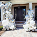 White And Silver Balloons Garland Arch Kit,154Pcs 18/12/10/5Inch White Metallic Silver And Silver Confetti Latex Balloons For Winter Wonderland Wedding Baby Shower Christmas Prom Party Decorations
