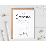 To My Grandma - Grandma Birthday Card - Grandma Is The Greatest Gifts In My Life - Birthday Card For Grandma - Gift For Grandma Card- Christmas Gifts For Grandma