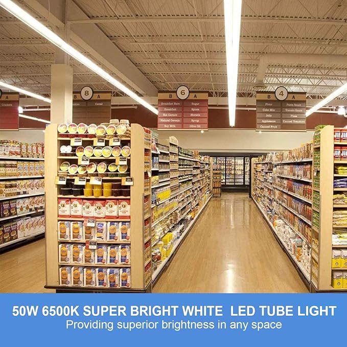10 Pack 4FT LED Shop Lights 50W 8000LM 6500K Linkable Plug and Play T8 Fixtures