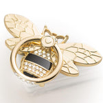 Bee Phone Ring Holder Kickstand with Crystal, Cute Grip for iPhone, Gold Black