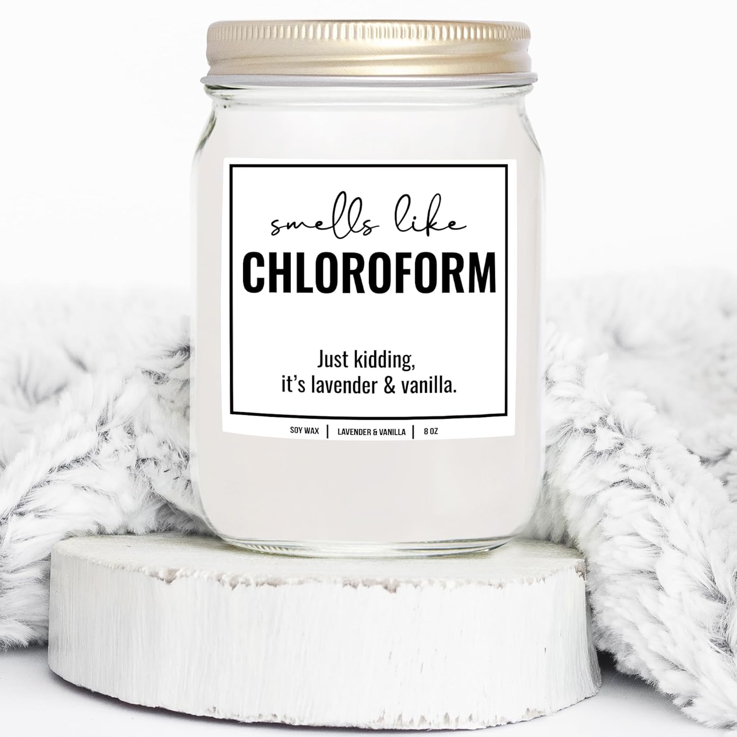 You Nique Designs Smells Like Chloroform Scented Candle, 8 Oz, True Crime Gifts For Women, Serial Killer Gifts For Women, Crime Junkie Merch, All Natural Soy Vegan Candles (Lavender & Vanilla)