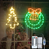 Christmas Trees And Wreath With Timer, 8 Modes Indoor Usb String Lights, 120 Led Lights Battery Operated, Christmas Wind