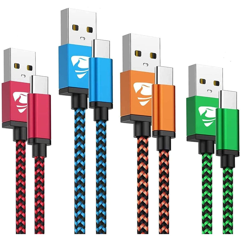 Usb C Cable 3A Fast Charge 4Pack 2/3/5/6 Ft, Usb A To Usb C Charger Cord, Usb