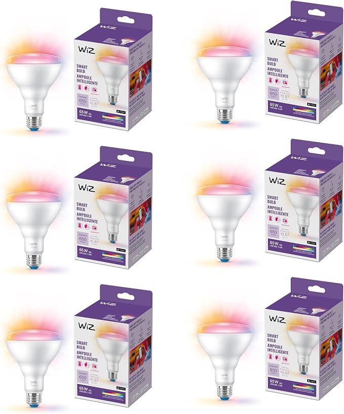 BR30 Smart LED Bulbs 6 Pack Matter Compatible Color Changing WiFi Recessed Flood Light E26