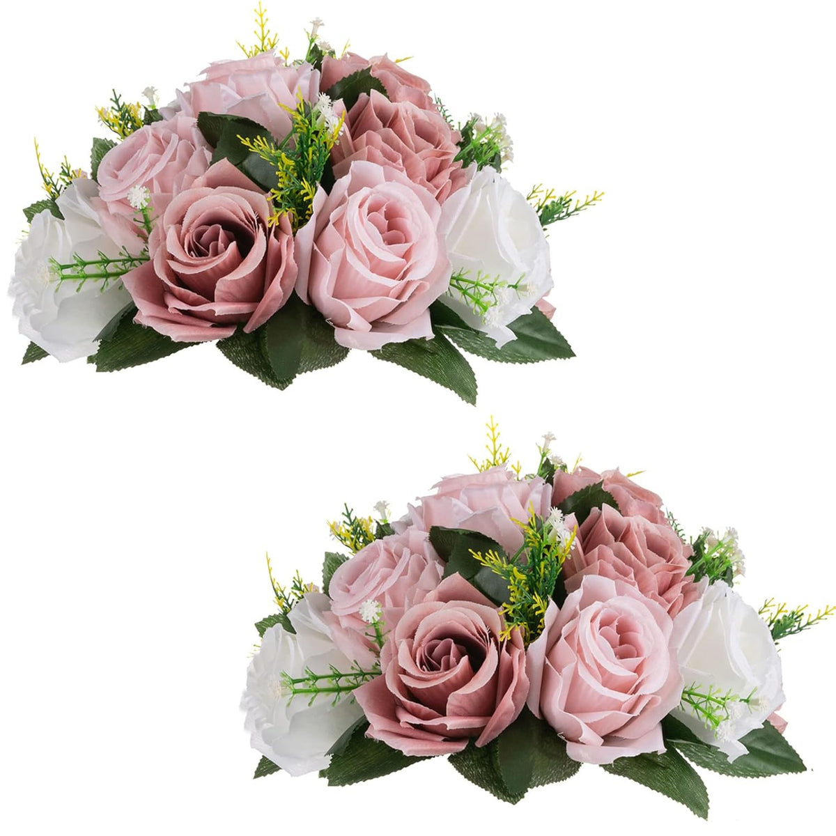 Pink Flores Artificiales Para Decoracion Silk Flower Ball For Wedding Centerpiece Fake Dusty Rose Flowers Artificial Floral Arrangement Center Piece Kissing Bouquet For Party