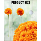 Artificial Silk Faux Chrysanthemum Flower Bouquets, 12 Pcs Orange Fall Flowers, For Autumn Home Decor, Diwali Decorations, Table Centerpieces, Fall Floral Arrangements (12, Orange)