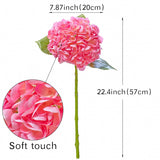 4Pcs 22.4'' Realistic Large Artificial Hydrangea Flowers With Long Stem,Pink Lifelike Latex Real Touch Flowers For Home Decor Wedding Arrangements Party Living Room Bouquets Centerpieces