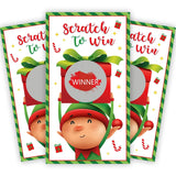 60Pcs Christmas Scratch Off Cards Elf Christmas Game Elf Xmas Scratch Off Game Cards For Winter Holiday Party Games Teacher Reward Blank Gift Certificates Supplies
