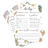 50Pcs Boho Baby Predictions & Advice Cards Baby Shower Party Game Activity Cards New Parent Message Advice Book For Gender Reveal Wishes For Baby, Advice For New Parents To Be