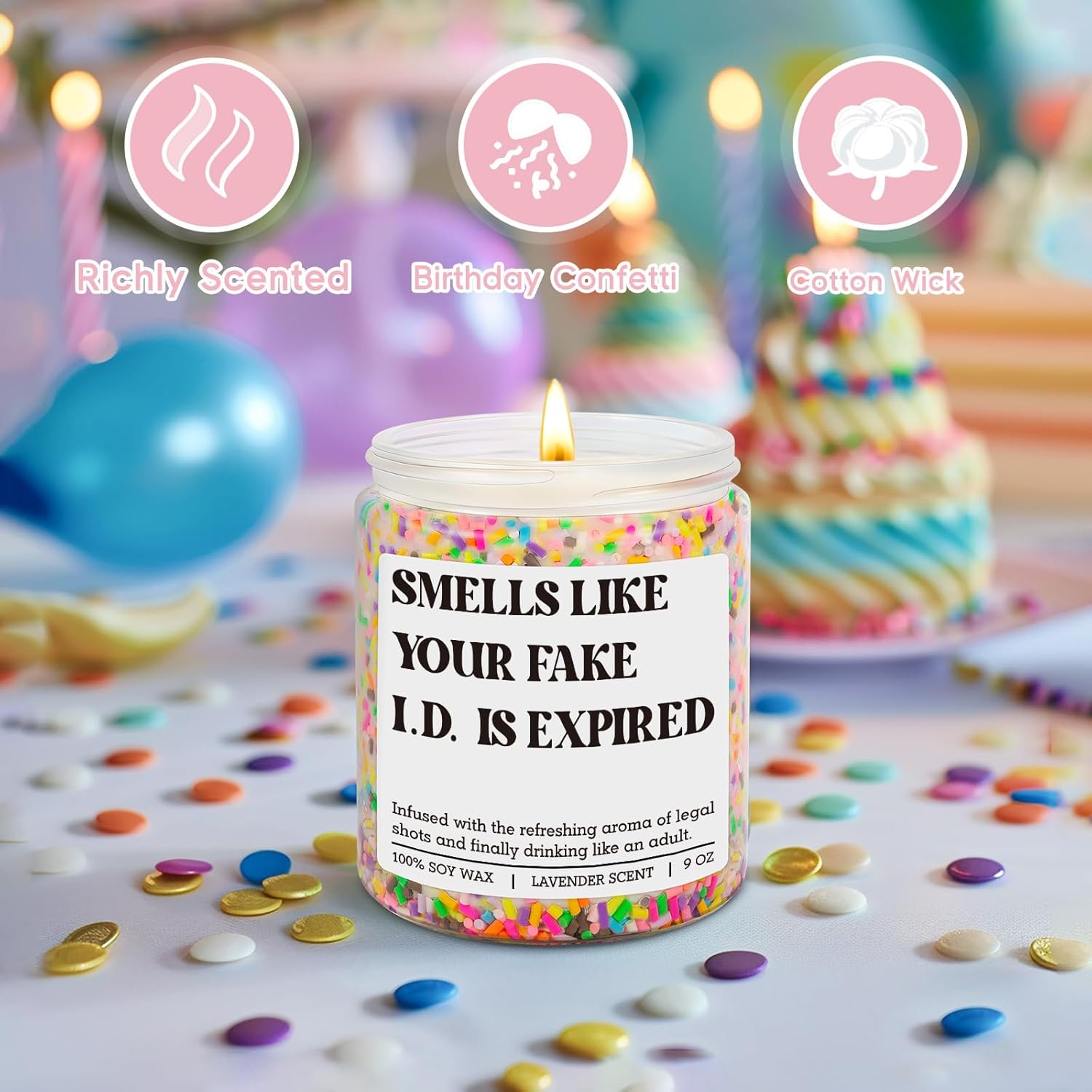 Scented Candle - 21St Birthday Gifts For Women, Female - Happy 21 Year Old Birthday Gifts For Her, Him - Cool 21St Bday Candle For Girls, Boys - Funny Turning 21 Ideas For Friend, Daughter, Teen