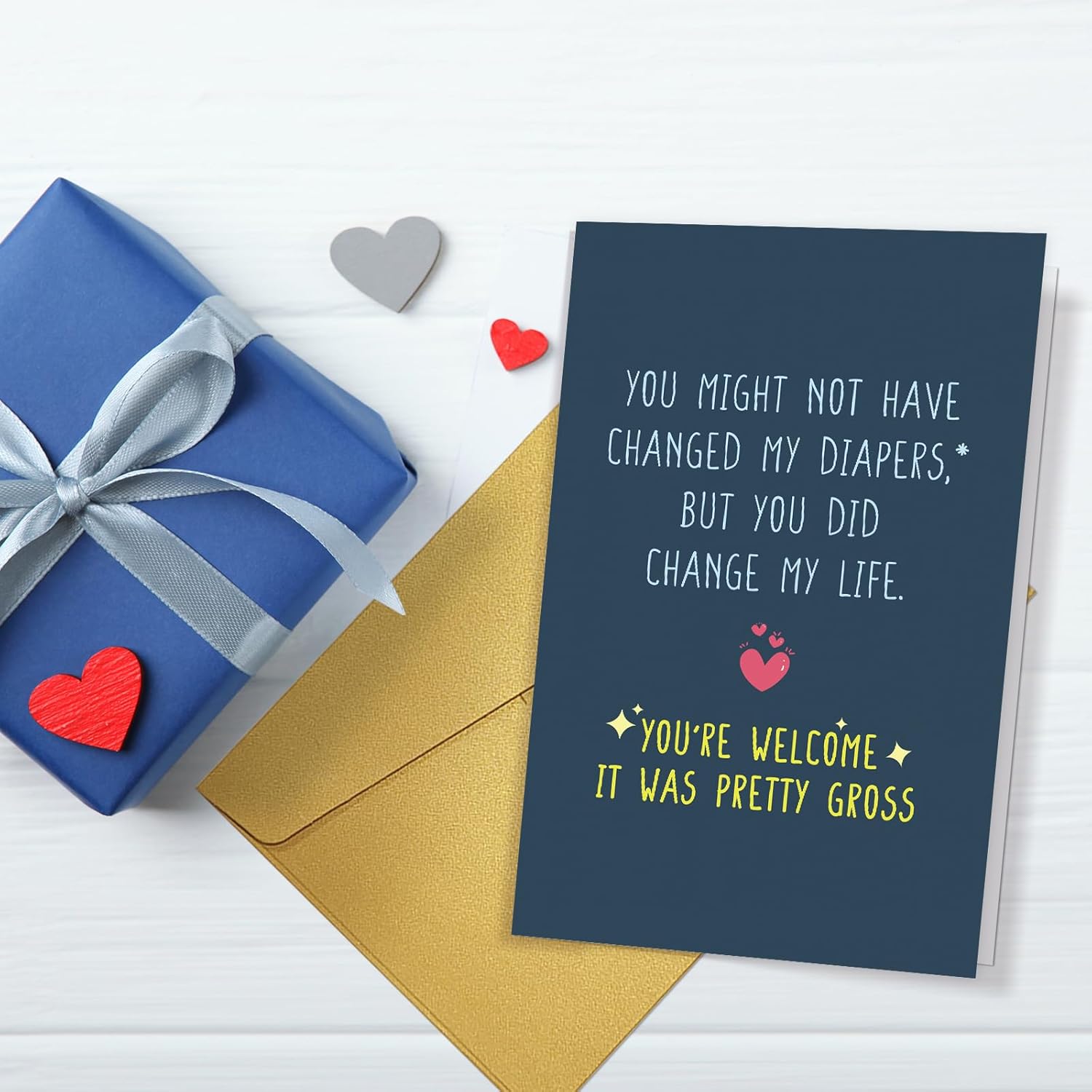 Funny Birthday Card From Stepchildren, Humor Fathers Day Card For Stepdad, Mothers Day Cards For Stepmom, You Did Change My Life