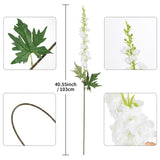 White Delphinium Artificial Flowers 6Pcs 40.55" Long Stem Silk Larkspur Snapdragon Flowers For Tall Vase For Home Wedding Table Decor(White)