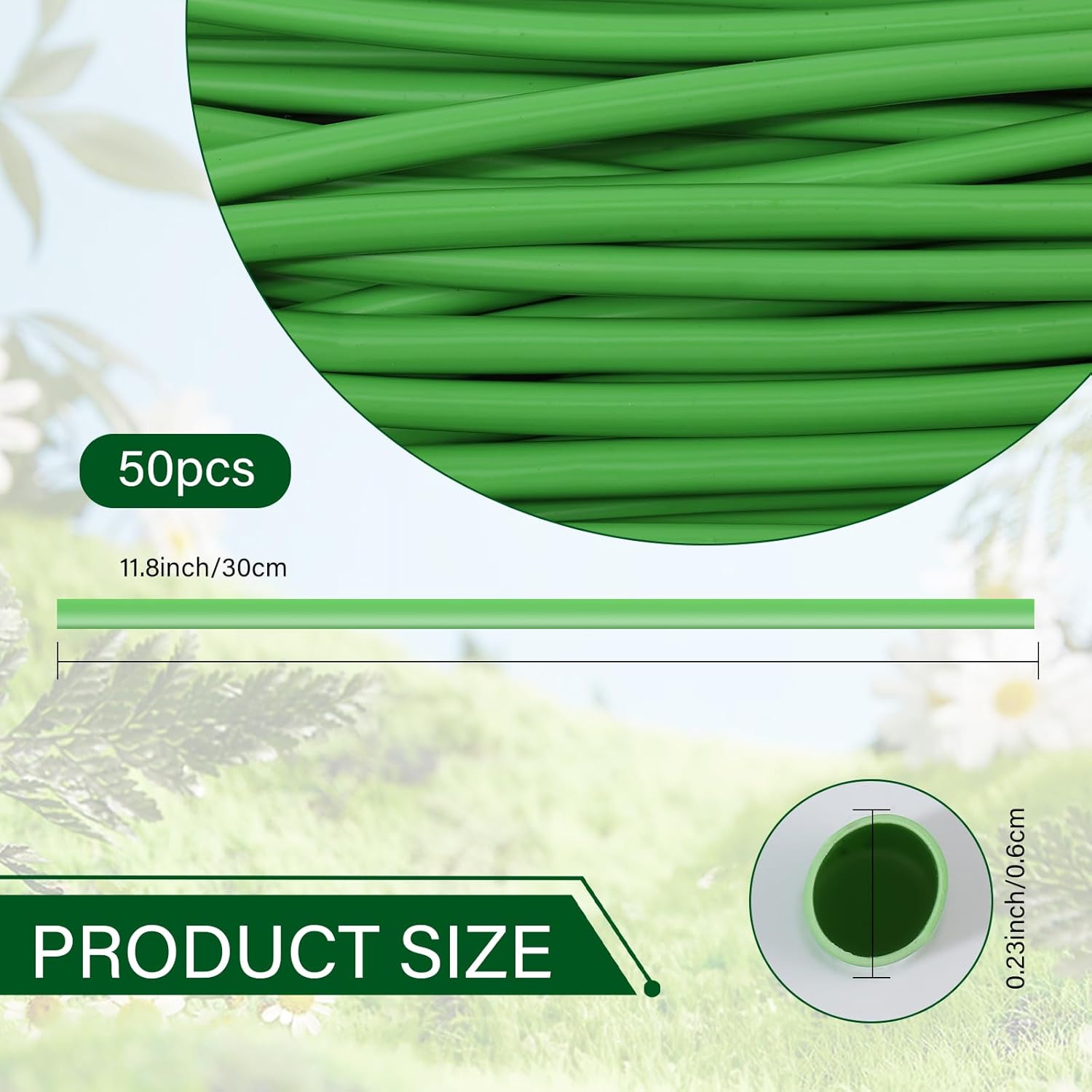 50Pcs Flower Stem Covers Green Tubing Roll Tubes For Bundling Artificial Flowers Diy Bouquets Wedding Corsage Arrangement