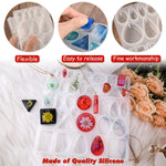 Resin Jewelry Molds For Casting - Silicone Molds For Epoxy Resin, Pendant Mold For Diy Gem Cabochon, Earring, Necklace Jewelry Making