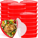 24 Pcs Valentine'S Day Heart Container 16.9 Oz/ 500 Ml Heart Shaped Box Food Storage Containers With Lids Love Shaped Seasoning Containers Reusable Dessert Box For Valentine Fruit Vegetable