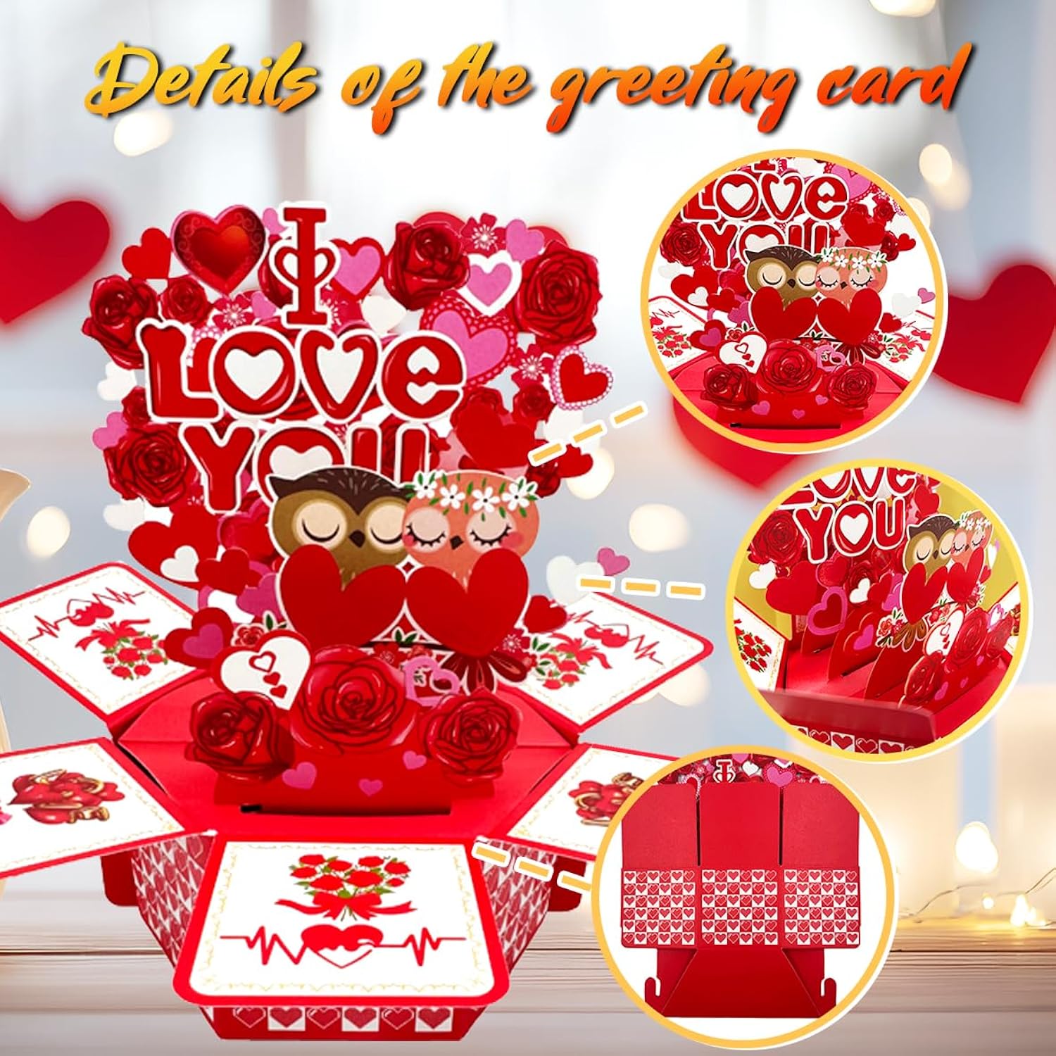 Pop Up Valentines Card, 3D Valentines Day Gift Cards, Valentines Day Gifts