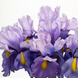 Iris Artificial Flowers 15Pcs Faux Iris Light Purple Flowers 14.2" Real Touch Fake Flowers Picks Bouquets For Wedding Bridal Home Arrangements Office Table Centerpieces Decor