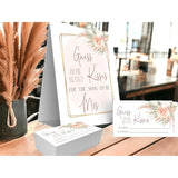 Boho Floral How Many Kisses Game For Bridal Shower – Self-Standing Sign With 50 Guessing Cards – Wedding Shower Candy Games