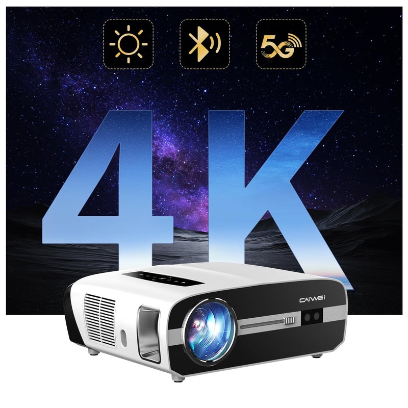 4K Resolution Smart Projector With Wifi Bluetooth, 13,000Lumen Ultra Hd Wirele