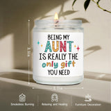 Funny Aunt Candle Gifts For Aunty From Niece Nephew, Being My Aunt Is Really The Only Gift You Need, Birthday Thanksgiving Christmas Candles Gift For Auntie, Best Aunty Candles Gifts-16