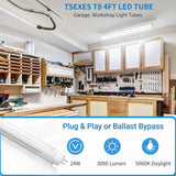 12 Pack 4FT T8 LED Bulbs Type A B 24W 3000LM 5000K Plug and Play Ballast Bypass Replacement