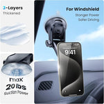 Magnetic Car Phone Mount with Telescopic Arm & Suction Cup, 6 Strong Magnets