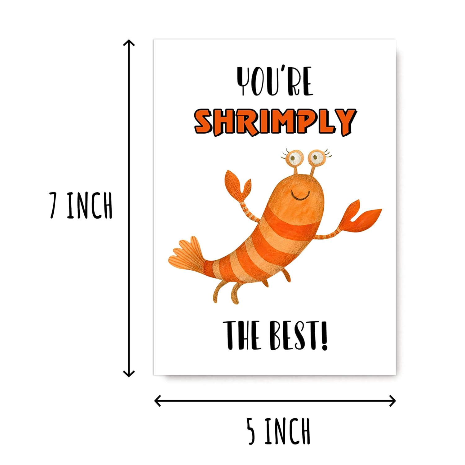 You'Re Shrimply The Best Card - Shrimply Thank You Card - Valentines Day Pun Card - Humorous Appreciation Card, White