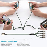 2 Pack 4FT 4 in 1 USB C Splitter Fast Charging Cable for iPhone 17 16 15 Android Tablets
