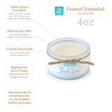 Coastal Essentials Natural Soy Hand Poured Candle - Paradise Scent, Strong Fragrance, Artisan, 4Oz, 30+ Hour Burn Time
