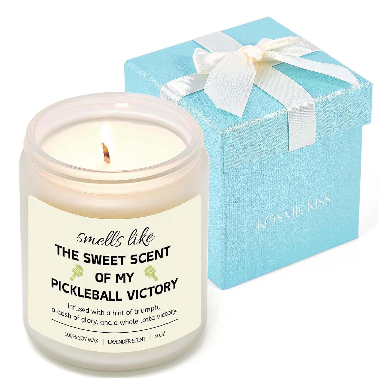 Pickleball Gifts For Women Men-Unique Pickle Ball Accessories-Handmade Lavender Scented Soy Wax Candle-Funny Sports Gift For Pickleball Lovers, Players, Athletes, Friends