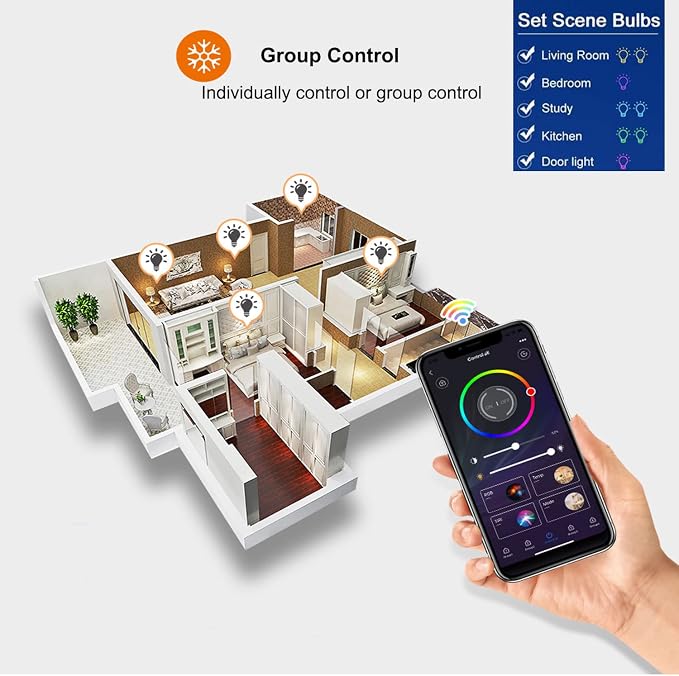 Smart LED Light Bulb 16 Million Colors Hub Required Voice Control