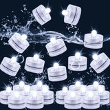 Submersible Led Light, Tea Lights, Pond Underwater Small Led Lights, Battery Operated 125 Hours, For Wedding Home Vase Festival Party Decoration White 24Pcs (Built-In 48 Batteries)