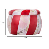 Voluspa Crushed Candy Cane, Mini Tin Candle, 4 oz, 25 Hour Burn Time, Coconut Wax for Clean Burning, Handcrafted in The USA