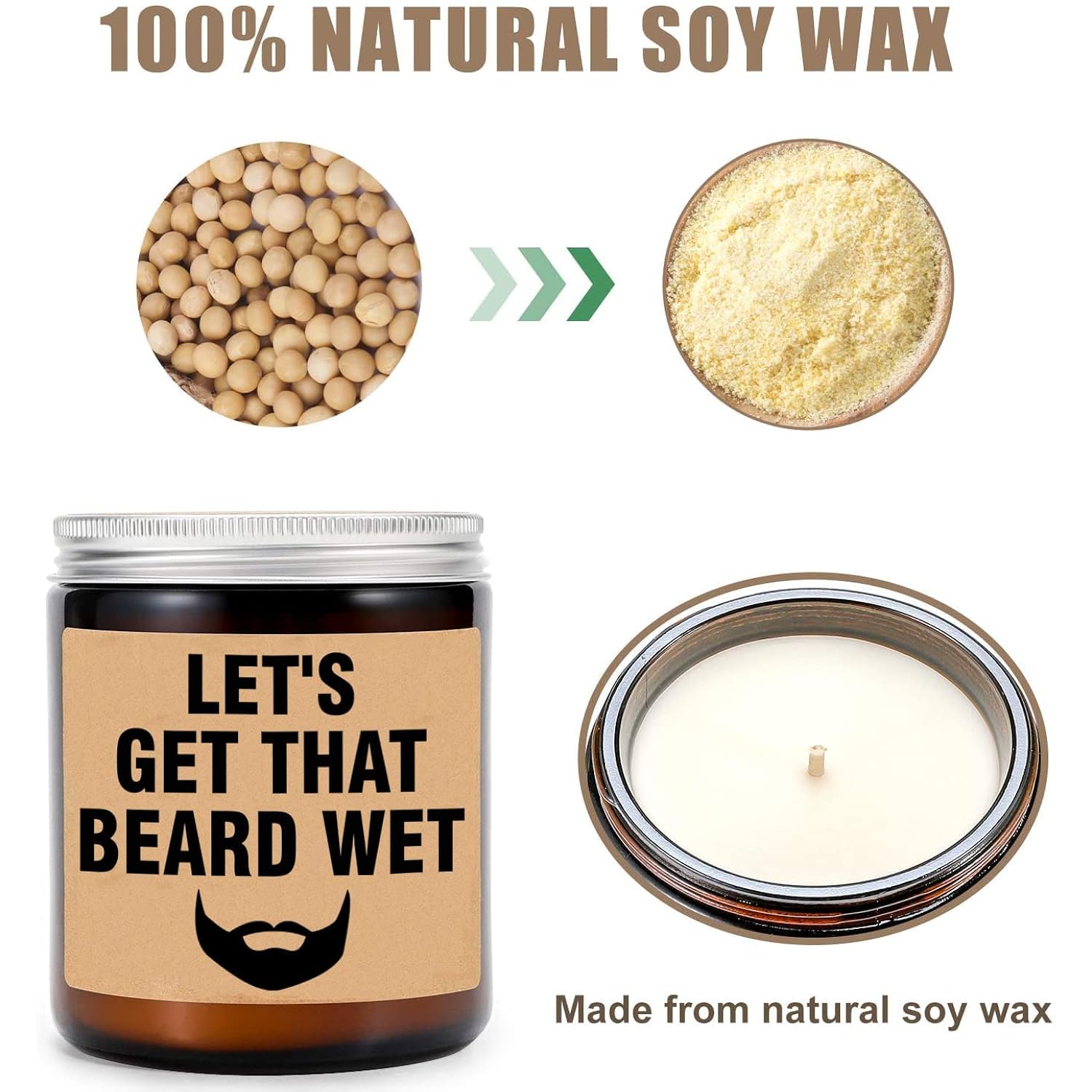 Let'S Get That Beard Wet Candle - Funny Candle - Sexual Gift - Gift For Him - Funny Gift For Husband - Funny Boyfriend Gift - Valentine