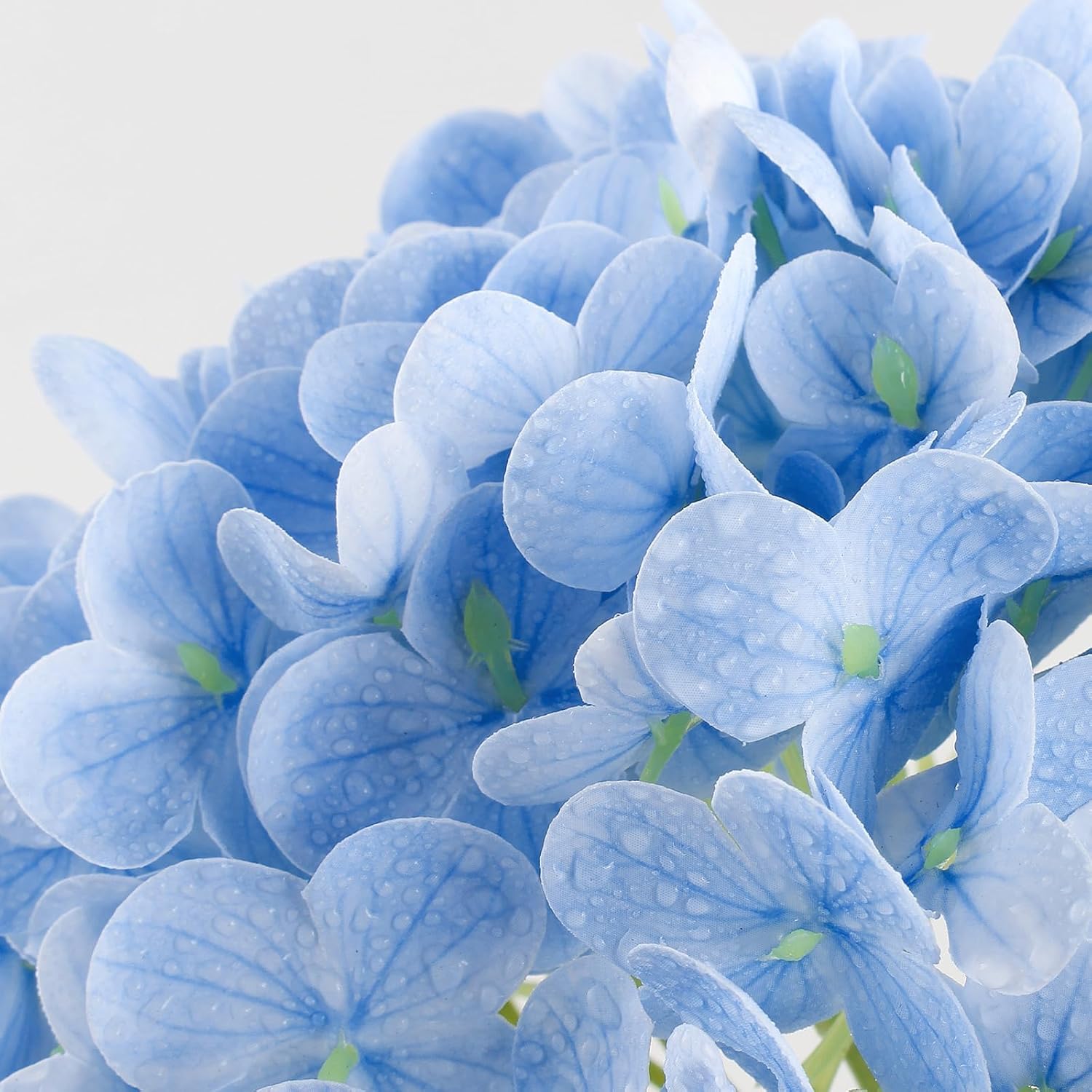 22" Real Touch Hydrangea Artificial Flowers, 3Pcs Blue Full Latex Faux Hydrangea Fake Flowers With Long Stem & Leaves For Home Decor Party Floral Arrangements Centerpieces Wedding Bouquets