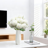 3 Bunches White Flowers Artificial Silk Ball Chrysanthemums Flower,Fake Flowers In Vase,Suitable For Home Decor,Weddings,Parties,Gardens,Restaurants. (White Ball Chrysanthemums)
