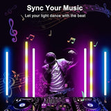 4 Pack RGB Tube Light Bars with Stands Battery Powered LED Video Light Wands for DJ Photography