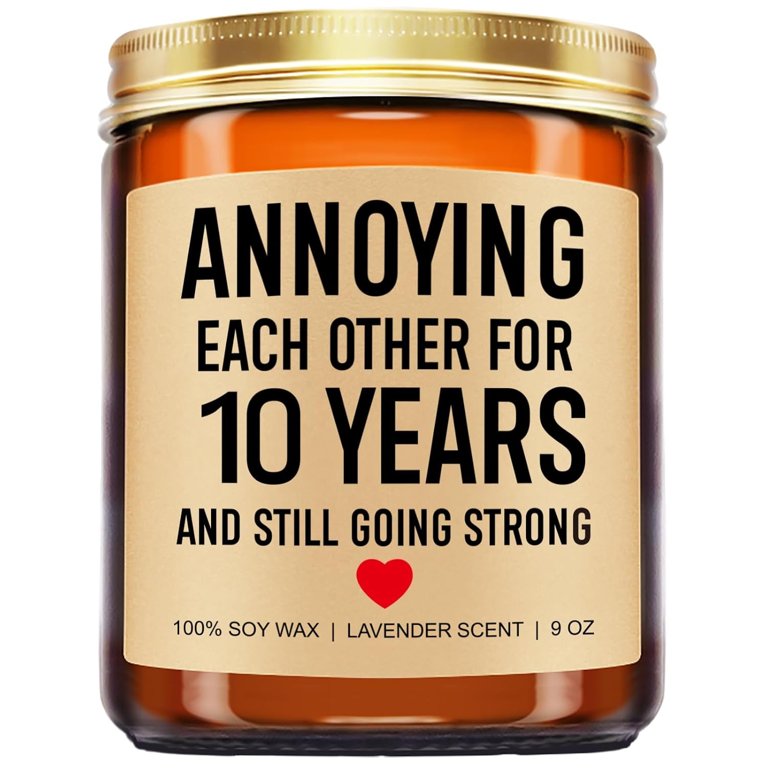 Funny Scented Candle, 10 Year Anniversary, Gifts For Wife, Husband, Couple - Aluminum Or Tin Gifts For 10Th Anniversary For Him, Her - 10 Year Wedding Anniv. Decorations - 9 Oz