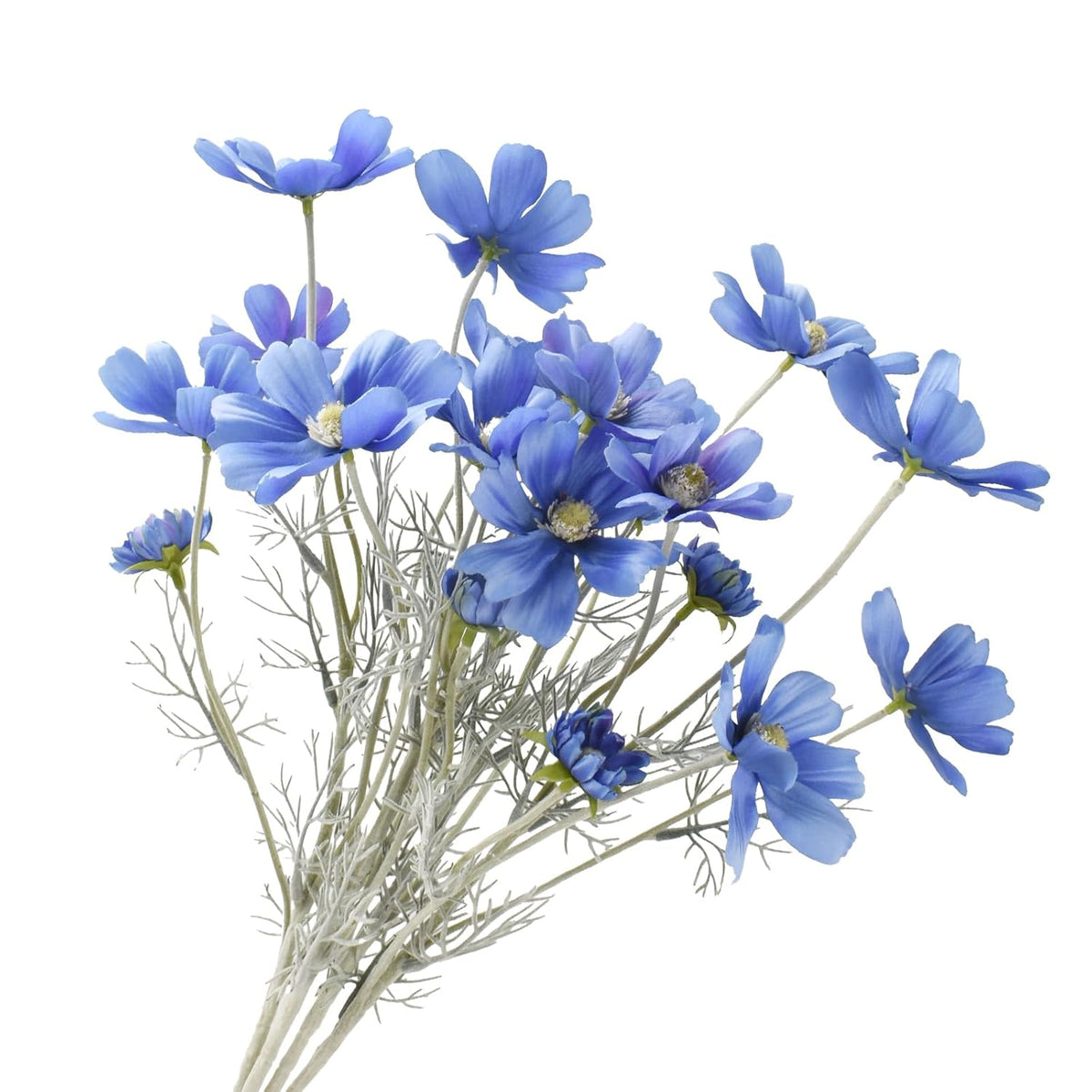 4Pcs Artificial Wild Flower Fake Cosmos With Long Stem Faux Silk Flowers For Wedding Bridal Bouquet Wreath Table Centerpiece Outdoor Decor (Dark Blue)