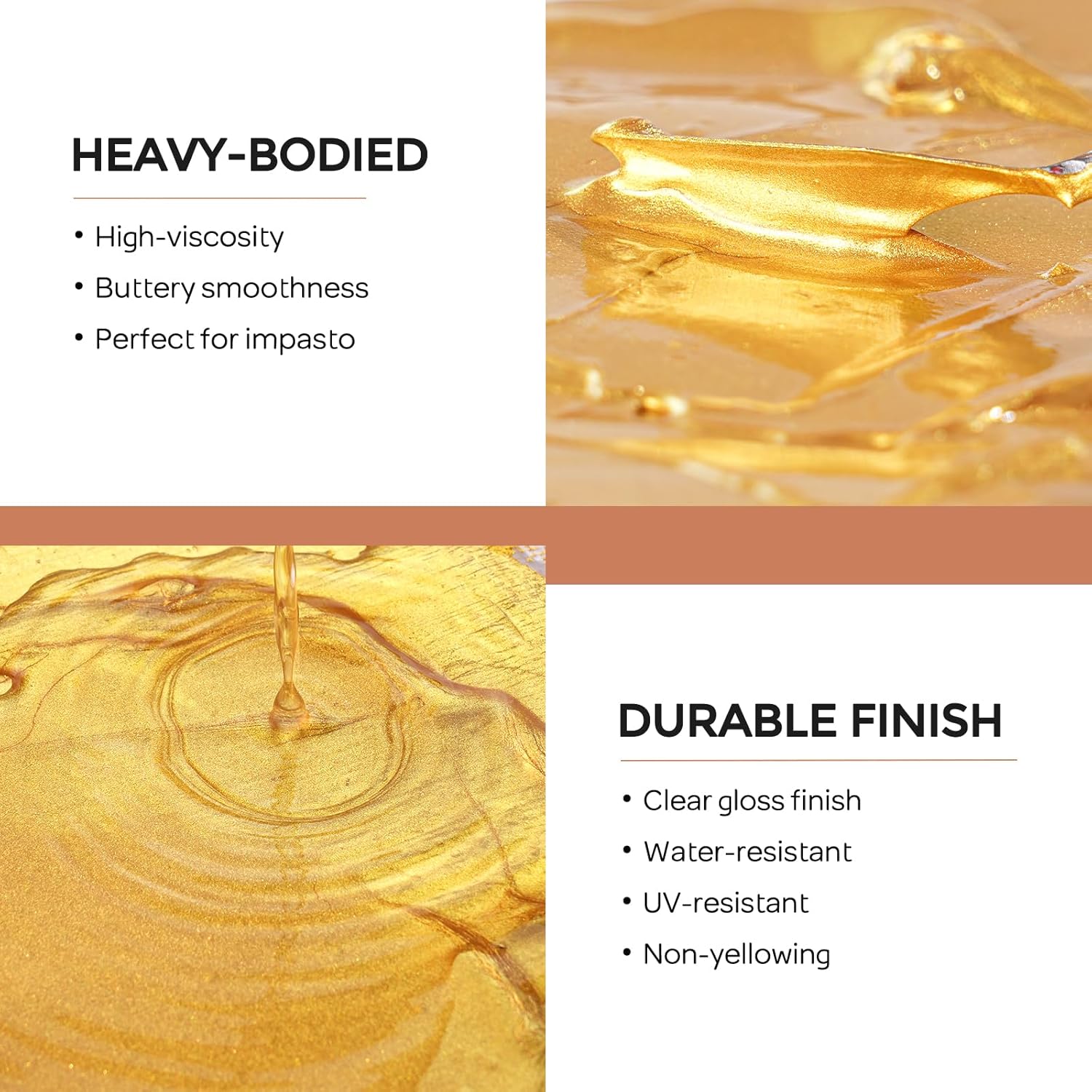 Metallic Gold Acrylic Paint, 33.8Oz/1000Ml Large Heavy Body Gold Acrylic Paint, Non Toxic, Non Fading, Rich Pigment Gold Leaf Paint For Metal, Wood, Canvas, Furniture, Handcrafts, Diy Decor